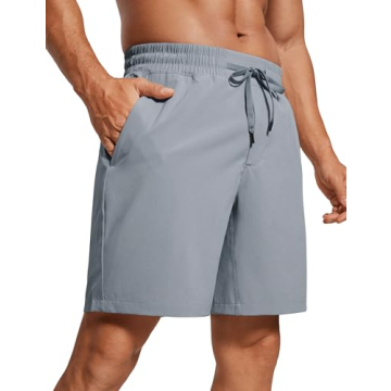 CRZ YOGA Men's Linerless Workout Shorts - 7'' Quick Dry Running Sports Athletic Gym Shorts with Pock...