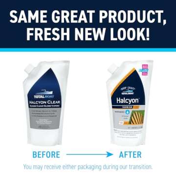 TotalBoat-497712 Halcyon Marine Varnish (Gloss, Quart) | Water-Based Polyurethane Wood Finish | Clea...