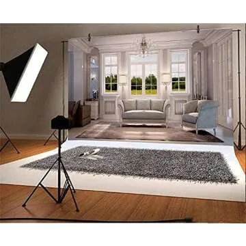 CSFOTO 3D Living Room Backdrop for Office and Zoom