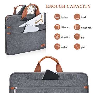 LONMEN 17.3 Inch Laptop Shoulder Bag,Computer Sleeve Carrying Case for 17.3" Lenovo IdeaPad 330 / De...