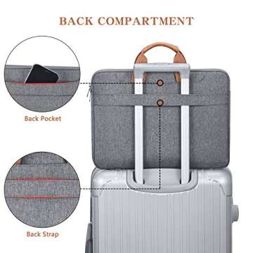 LONMEN 17.3 Inch Laptop Shoulder Bag,Computer Sleeve Carrying Case for 17.3" Lenovo IdeaPad 330 / Dell Inspiron 17 5000 / HP Pavilion/Acer/MSI/ASUS (Gray)