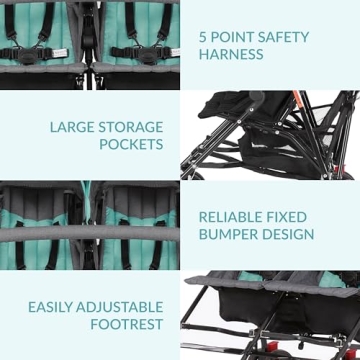 Lightweight Double Stroller for Infant & Toddler Travel