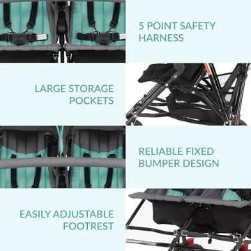 Lightweight Double Stroller for Infant & Toddler Travel