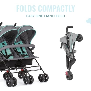 Lightweight Double Stroller for Infant & Toddler Travel
