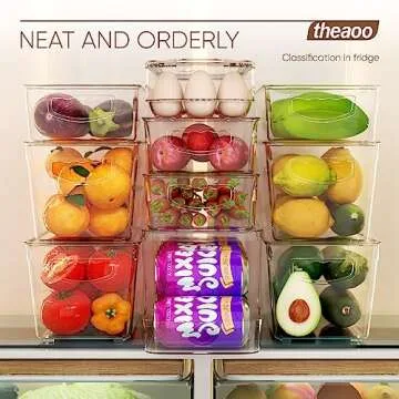 Refrigerator Organizer Bins - 8 Pack Clear Storage Containers