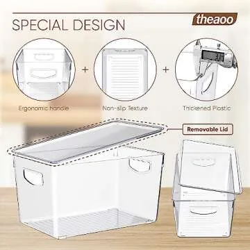 Refrigerator Organizer Bins - 8 Pack Clear Storage Containers