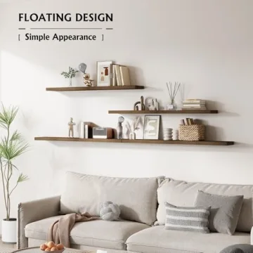 BOFIRE Wall Shelves - Modern Floating Wood Shelves