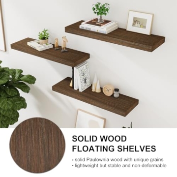 BOFIRE Wall Shelves - Modern Floating Wood Shelves