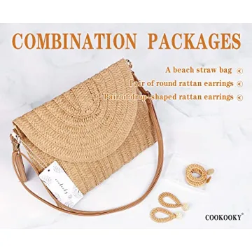 Chic COOKOOKY Straw Throw Bag for Summer Adventures