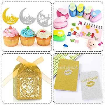 Twavang 24 Sheets Gold Glitter Cardstock Paper, A4 Premium Sparkly Paper for Scrapbook, DIY Projects, Party Decoration, Gift Box Wrapping 250GSM/92lb