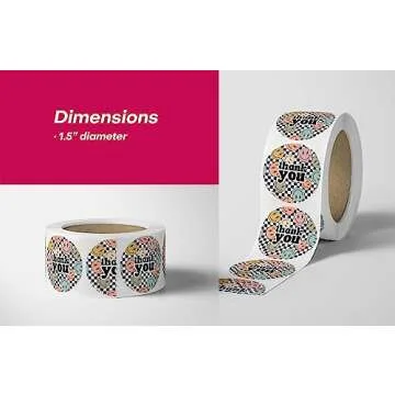 Cute Thank You Stickers (500 Count) Thank You for Supporting My Small Business Stickers 1.5” Round Waterproof Stickers Small Business Supplies Thank You Sticker Rolls - Smiles