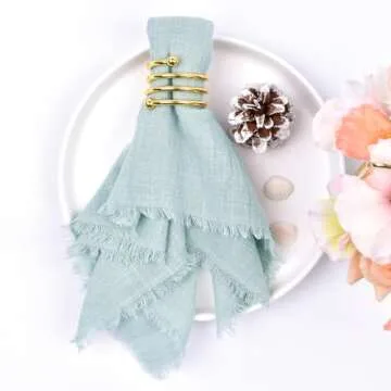 Joanlody Sage Green Handmade Napkins for Every Occasion