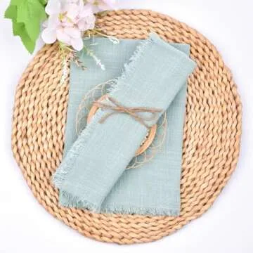 Joanlody Sage Green Handmade Napkins for Every Occasion