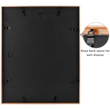 Frametory, 16x20 Metal Picture Frame with Mat for 11x14 Picture & Real Glass, Aluminum Photo Frame Collection (Rose Gold, 1 Pack)