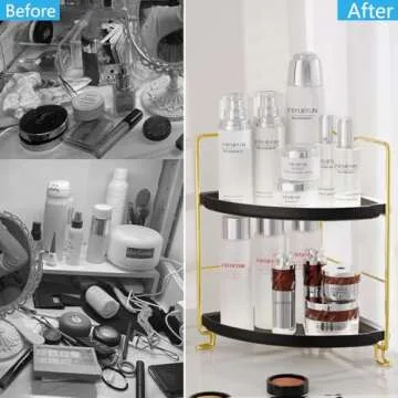 FSyueyun 2-Tier Corner Bathroom Organizer - Tool-Free Install