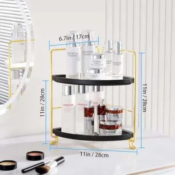 FSyueyun 2-Tier Corner Bathroom Organizer - Tool-Free Install