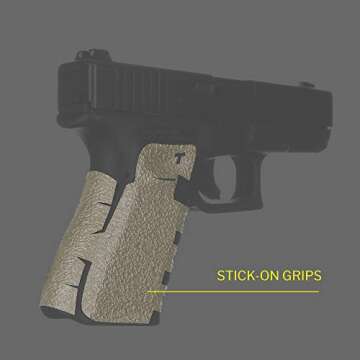 Talon Grips Adhesive Pistol Grip Compatible with Glock 19, 19 Gen5 MOS, 23, 25, 32, 38 – Made in The USA (Gen 4 Large Backstrap - Rubber Moss)