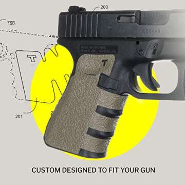Talon Grips Adhesive Pistol Grip Compatible with Glock 19, 19 Gen5 MOS, 23, 25, 32, 38 – Made in The USA (Gen 4 Large Backstrap - Rubber Moss)