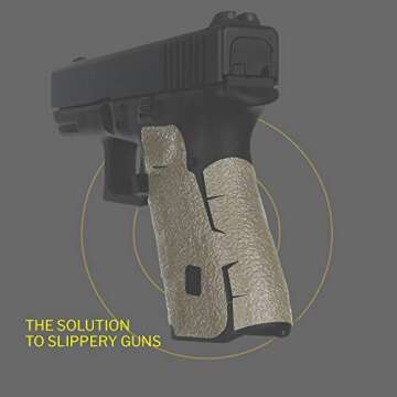 Talon Grips Adhesive Pistol Grip Compatible with Glock 19, 19 Gen5 MOS, 23, 25, 32, 38 – Made in The USA (Gen 4 Large Backstrap - Rubber Moss)