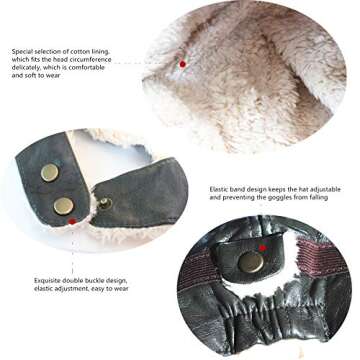 Happy Will Pilot Aviator Fleece Warm Hat Cap with Earmuffs for Kids Toddlers Celadon Brown