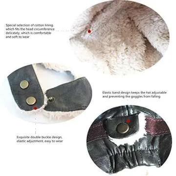 Happy Will Pilot Aviator Fleece Warm Hat Cap with Earmuffs for Kids Toddlers Celadon Brown