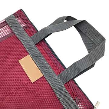 Pebipoo Mesh Shower Caddy Bag, Quick Dry Portable Tote Bag with Zipper and Inner Pocket, Lightweight Bath Organizer for College Dorm Bathroom, Swimming, Gym, Beach, Travel (Red)