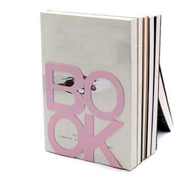 Book Ends - Decorative Metal Book Ends Supports for Bookrack Desk,Books, Unique Appearance Design,Heavy Duty