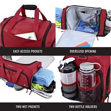 Ultimate Gym Bag 2.0: The Durable Crowdsource Designed Duffel Bag with 10 Optimal Compartments Inclu...