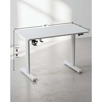 BANTI Electric Height Adjustable Standing Desk 44"x24"