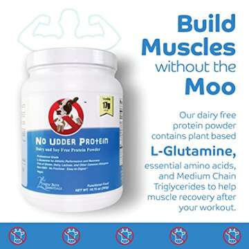 No Udder Protein Dairy Free Vegan Soy Free Protein Powder, Vanilla Delight