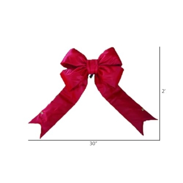 Vickerman 24" Red Nylon Decorative Christmas Bow