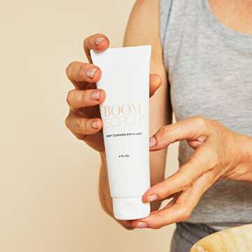 BOOM! BEAUTY Boom Scrub - Deep Cleaning Face Exfoliant for Tighter and Less Visible Pores - Daily Face Cleanser Safe for Sensitive, Mature Skin - 4 oz