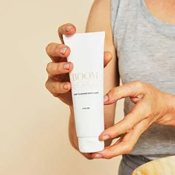 BOOM! BEAUTY Boom Scrub - Deep Cleaning Face Exfoliant for Tighter and Less Visible Pores - Daily Face Cleanser Safe for Sensitive, Mature Skin - 4 oz