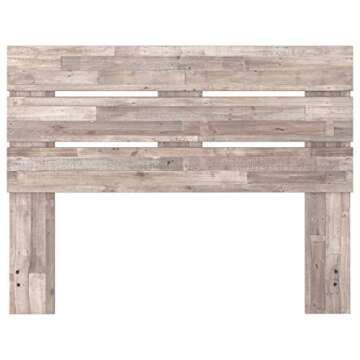 Signature Design by Ashley Neilsville Butcher Block Panel Headboard, Queen, Beige