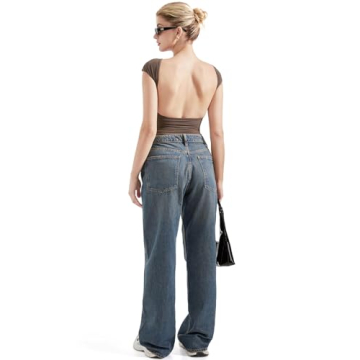 SUUKSESS Women Backless Sexy Crop Top Y2K Basic Tee