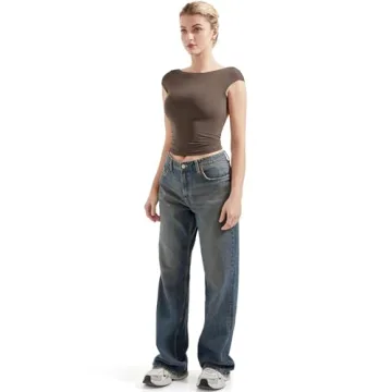 SUUKSESS Women Backless Sexy Crop Top Y2K Basic Tee