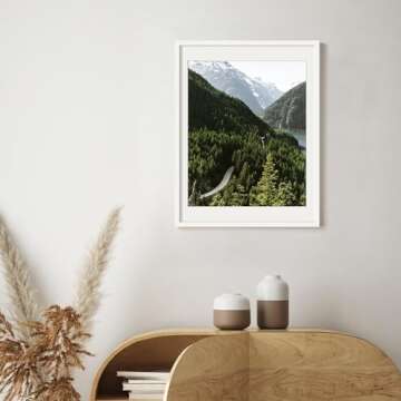 upsimples 18x24 Picture Frame, Display Pictures 16x20 with Mat or 18 x 24 Without, Wall Hanging Poster Frames, White, 1 Pack