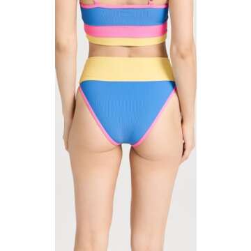 Beach Riot Emmy Bikini Bottoms - Coral Reef Colorblock in Blue