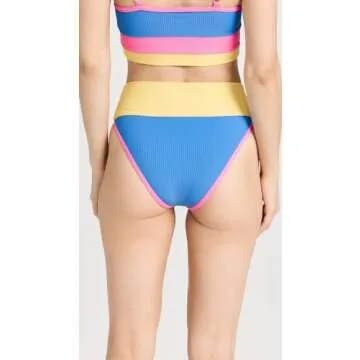 Beach Riot Emmy Bikini Bottoms - Coral Reef Colorblock in Blue