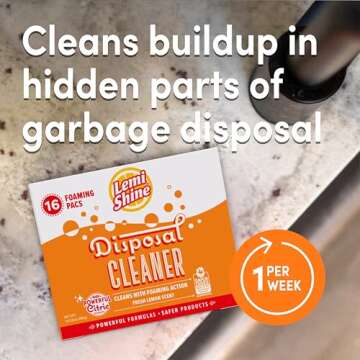 Lemi Shine Foaming Garbage Disposal Cleaner and Deodorizer Powered By Citric Acid | Natural Fresh Le...
