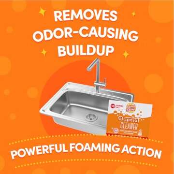 Lemi Shine Foaming Garbage Disposal Cleaner and Deodorizer Powered By Citric Acid | Natural Fresh Lemon Scent (16 Uses)