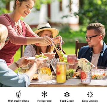 Glass Cups with Bamboo Lids and Straws 4pcs Set,16oz Wide Mouth Drinking Mason Glass Tumbler,Reusable Beer Cans Glasses,Iced Coffee Glass, Juice Boba Cup, Pearl Glass,Milk Cup -wih 2 Brushes