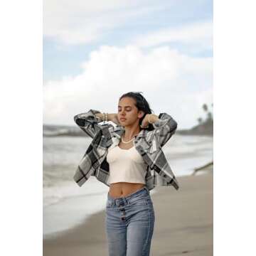 Shop Stylish Zeagoo Cropped Jacket - Warm Flannel Coat