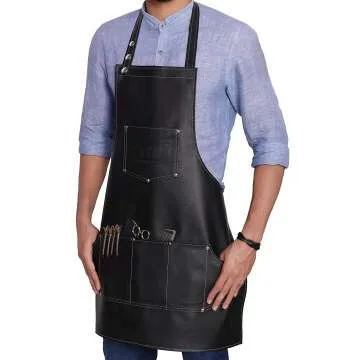 Professional Leather Barber Apron - Adjustable & Durable