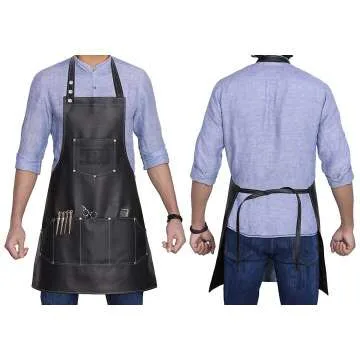 Professional Leather Barber Apron - Adjustable & Durable
