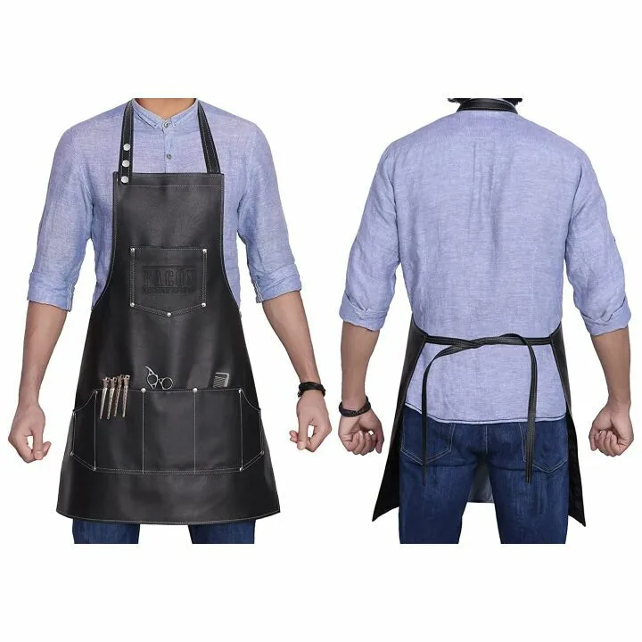 Professional Leather Barber Apron - Adjustable & Durable
