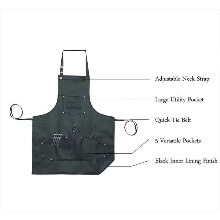 Professional Leather Barber Apron - Adjustable & Durable