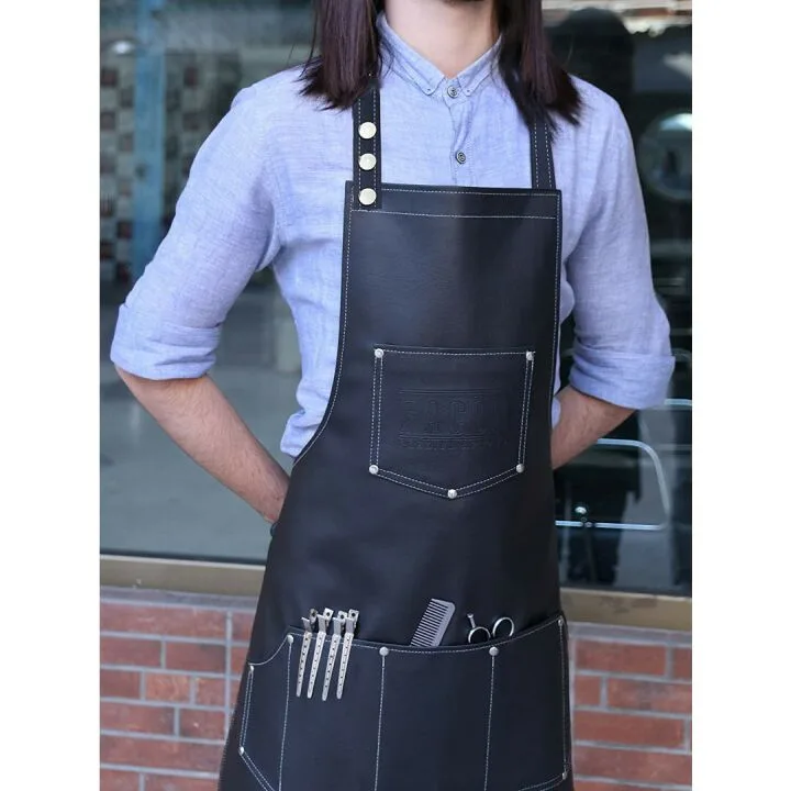 Professional Leather Barber Apron - Adjustable & Durable