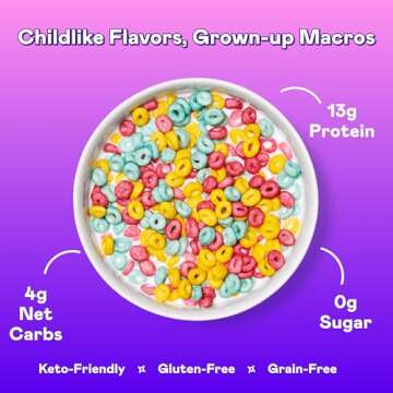 Magic Spoon Cereal - Fruity 4-Pack of Cereal and Spoon - Keto & Low Carb Lifestyles, Gluten & Grain ...