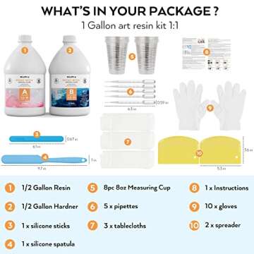 Nicpro 1 Gallon Crystal Clear Epoxy Resin Kit, High Gloss & Bubbles Free Resin Supplies for Art Coat...
